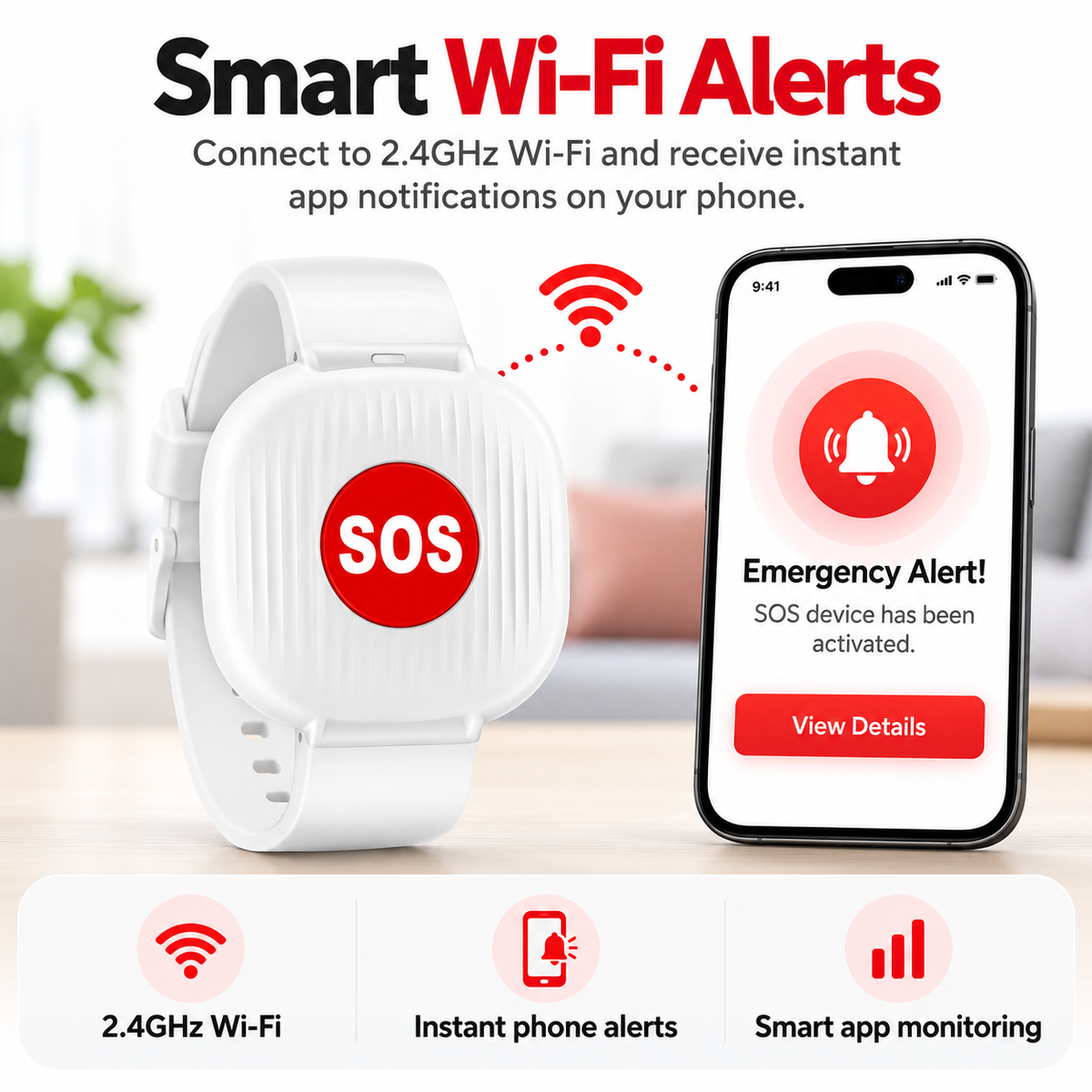 SOS Wristband — One Press Alerts Your Family Instantly