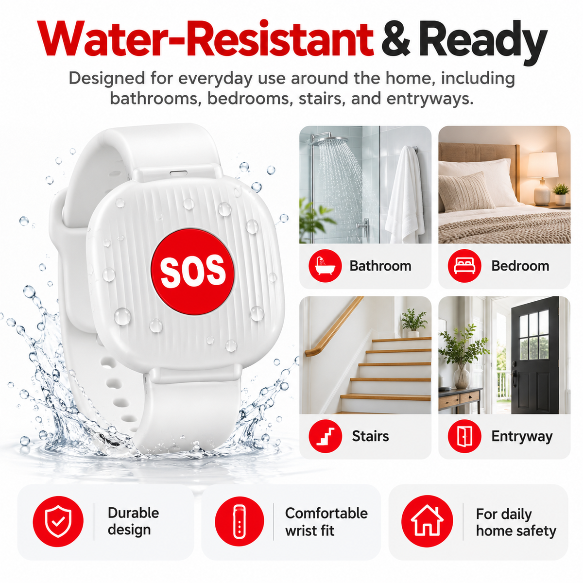 SOS Wristband — One Press Alerts Your Family Instantly