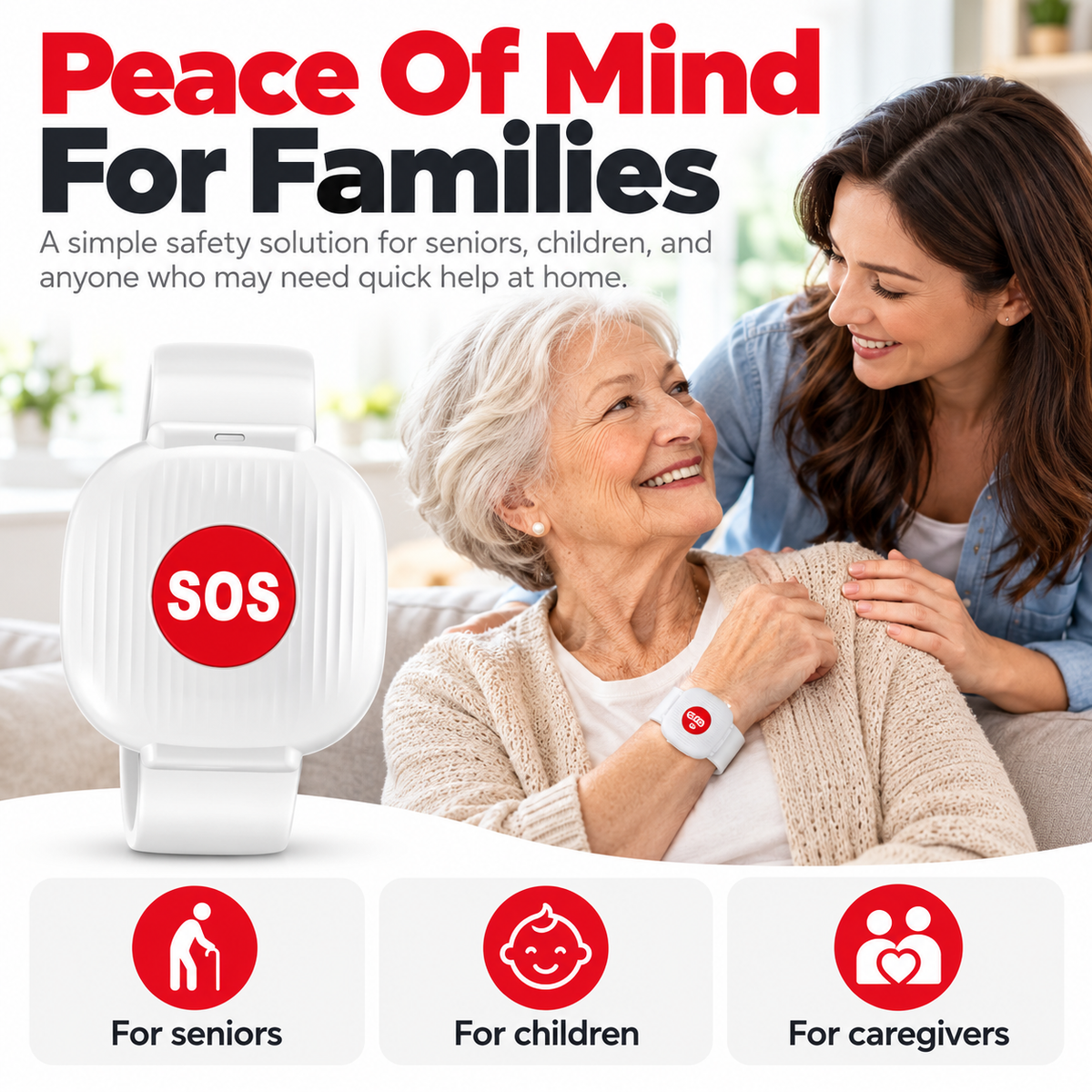 SOS Wristband — One Press Alerts Your Family Instantly
